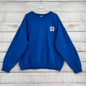 Trader Joe's Logo Employee Hoodie Sweatshirt Adult 2XL Blue White Red